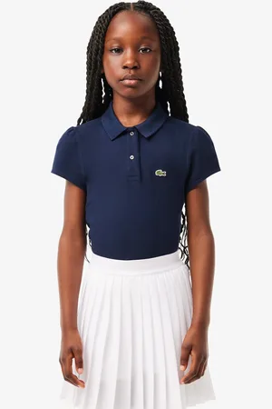 Lacoste Polo Mini de Petit Piqué con Cuello Ondulado para Niños