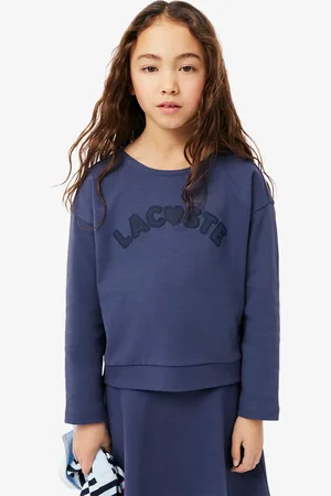 Lacoste Playera de algodón de manga larga con marca para niño