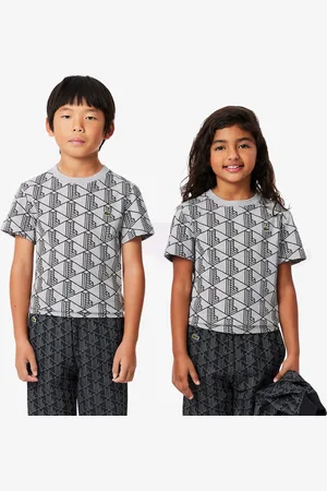 Lacoste Playera de algodón con estampado de monogramas para niños