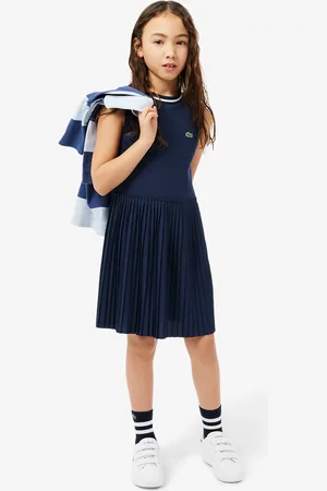 Lacoste Vestido de punto plisado sin mangas para niña