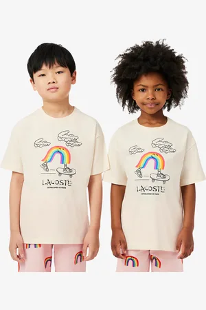 Lacoste Playera de algodón estampada para niños