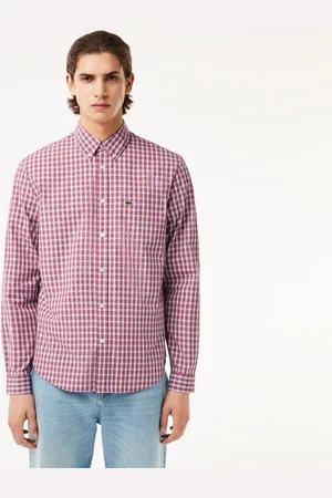 Lacoste Camisa Regular Fit De Popelina A Cuadros