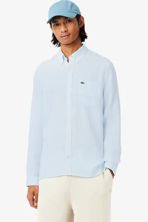 Lacoste Camisa de lino de corte regular para hombre