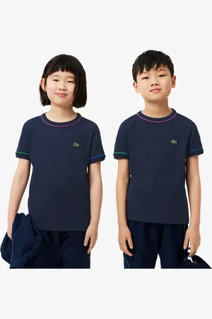 Lacoste Playera de algodón con ribete en contraste para niño