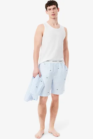Lacoste Shorts de pijama rectos de algodón estampado