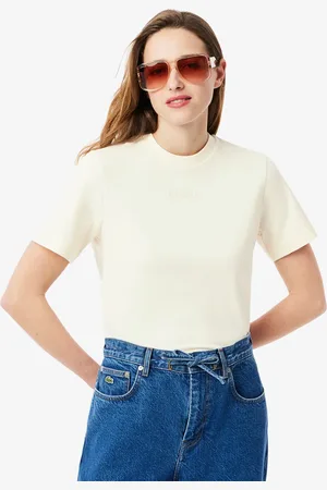 Lacoste Playera de algodón estampada para mujer
