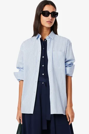 Lacoste Camisa Para mujer oversize de popelina de algodón