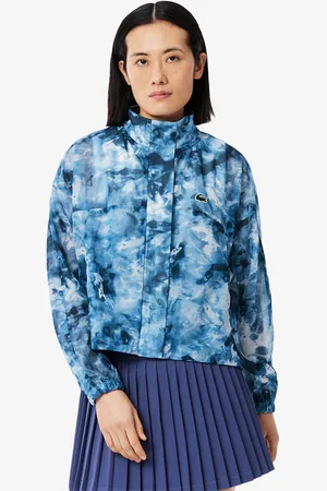 Lacoste Chamarra de tenis ligera con estampado de cocodrilo para mujer