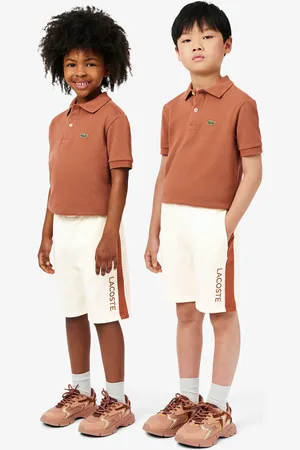 Lacoste Shorts de tela con Color Block para niños