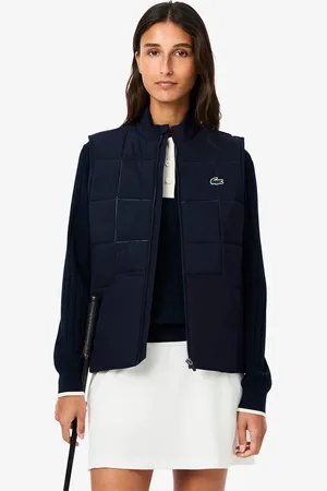 Lacoste Chaleco de golf con protección UV repelente al agua para mujer