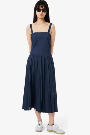 Lacoste Vestido largo plisado para mujer