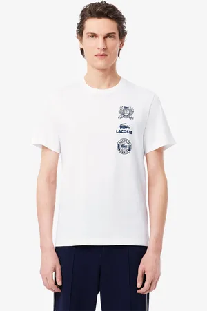 Lacoste Playera para hombre de corte regular de punto estampado