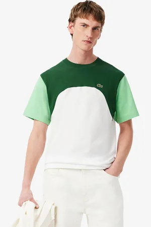 Lacoste Playera de punto de algodón con Color Block para hombre