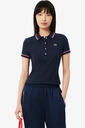 Lacoste Polo de punto ajustado L.12.D para mujer