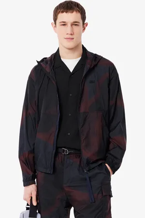 Lacoste Chamarra para hombre de nailon ripstop con estampado degradado