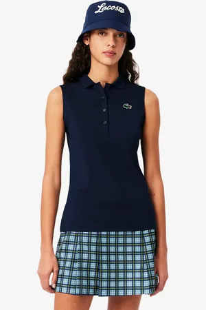 Lacoste Polo de golf elástico con protección UV y corte entallado para mujer