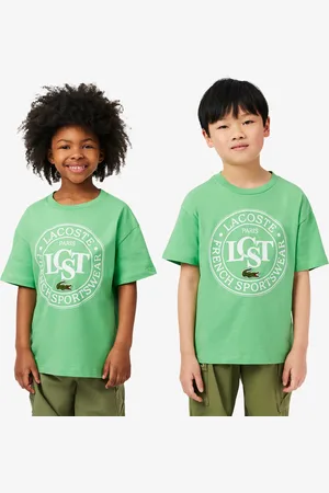 Lacoste Playera infantil de algodón con parche en contraste