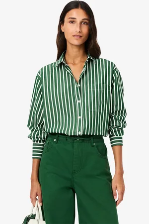 Lacoste Camisa Para mujer oversize de popelina de algodón