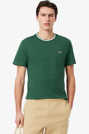 Lacoste Playera para hombre de corte regular en algodón con cuello de canalé
