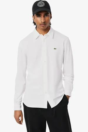 Lacoste Camisa para hombre slim fit en piqué de algodón