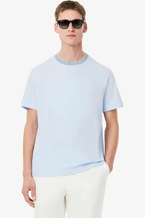 Lacoste Playera para hombre de punto de algodón bordado