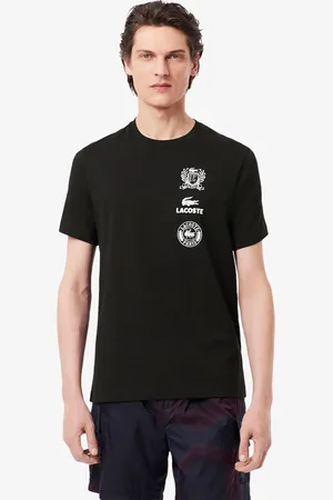 Lacoste Playera para hombre de corte regular de punto estampado