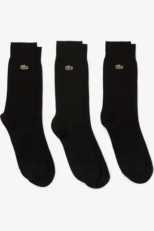 Lacoste Pack de tres calcetines unisex de corte alto en piqué de algodón