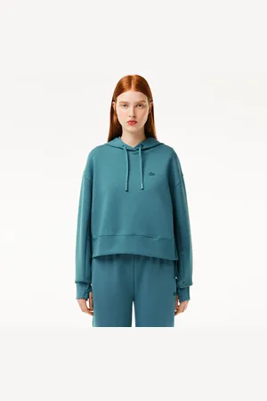 Lacoste Sudadera con gorro de algodón para mujer