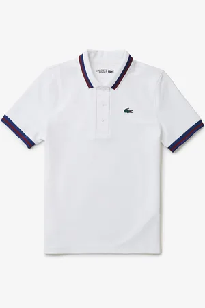 Lacoste Polo de tenis con cuello a rayas y protección UV para mujer