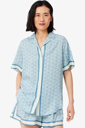 Lacoste Camisa extragrande con estampado de monogramas para mujer