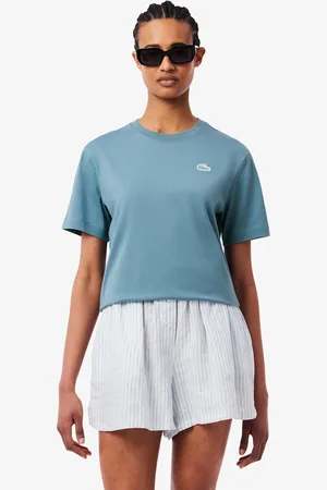 Lacoste Playera de punto con estampado de cocodrilo para mujer