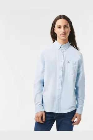 Lacoste Camisa para hombre en algodón Oxford con cuello abotonado