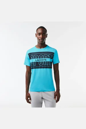 Lacoste Playera deportiva con estampado de algodón para hombre