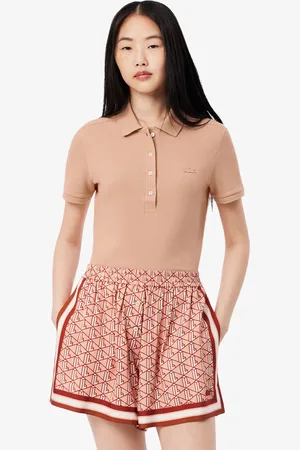 Lacoste Polo de Mini Piqué elástico L.12.D de Corte Slim para Mujer