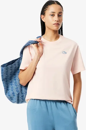 Lacoste Playera de punto con estampado de cocodrilo para mujer
