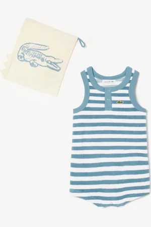 Lacoste Mono de bebé de rizo de rayas