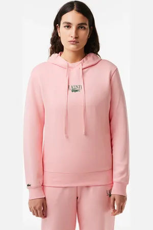 Lacoste Sudadera con gorro de tejido polar Relax Fit para mujer
