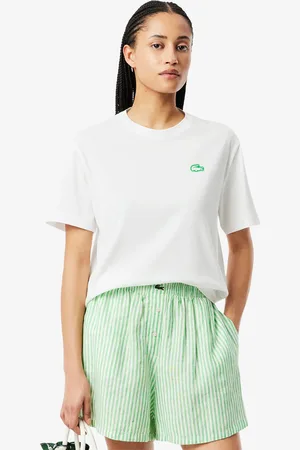 Lacoste Playera de punto con estampado de cocodrilo para mujer