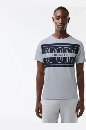 Lacoste Playera deportiva con estampado de algodón para hombre