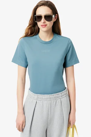 Lacoste Playera de algodón estampada para mujer