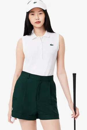 Lacoste Polo de golf elástico con protección UV y corte entallado para mujer