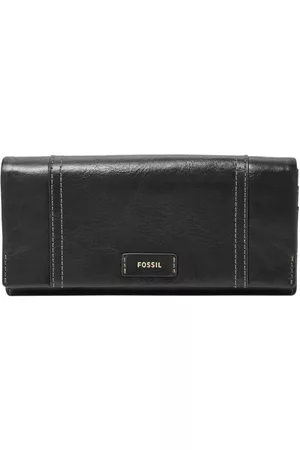 Cartera lisa Fossil piel negra