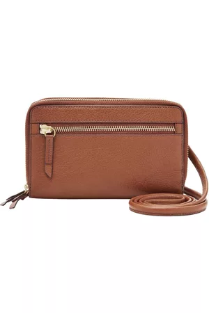 Cartera lisa Fossil piel café