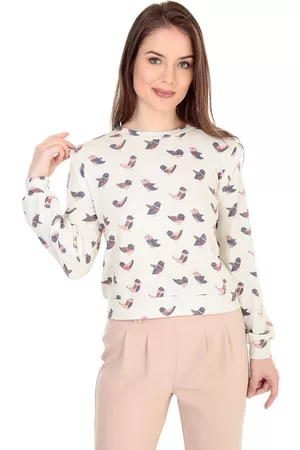 Sudadera con diseño gráfico Petite Studio algodón hueso