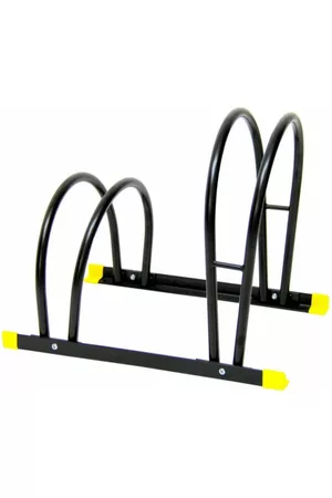 Bike Parking Rack Doble de Piso Negro con Amarillo