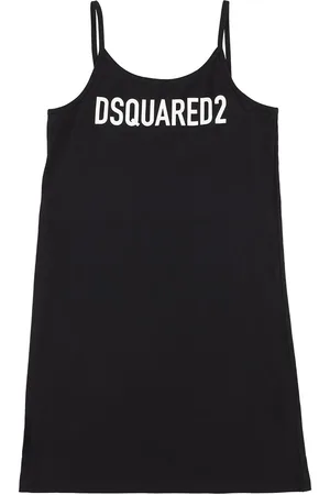 Dsquared2 Vestido De Algodón Jersey Sin Mangas Con Logo