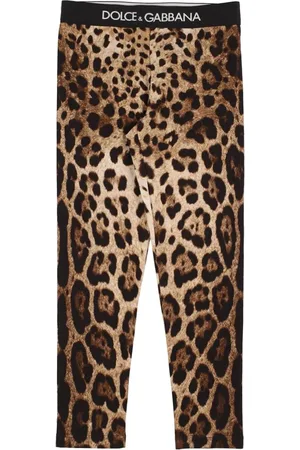 Dolce & Gabbana Leggings De Algodón Estampado Con Logo