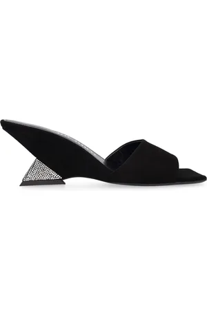 The Attico Zapatos Mules De Ante Y Cristales 60mm