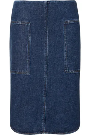Totême Falda Midi De Denim De Algodón