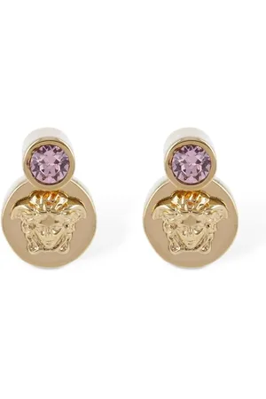 VERSACE Pendientes De Botón Medusa Con Cristales